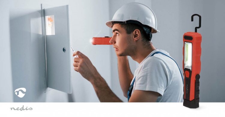 Nedis Work Lampe | 4 W | Batteri drevet | 5 V DC | N/A | Oppladningsbar | Lett varighet: 5 h | 300 lm | Lysrekkevidde: 20 m