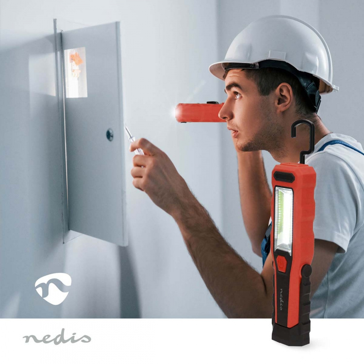Nedis Work Lampe | 4 W | Batteri drevet | 5 V DC | N/A | Oppladningsbar | Lett varighet: 5 h | 300 lm | Lysrekkevidde: 20 m