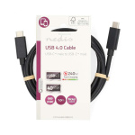 Nedis USB-kabel | USB 4.0 Gen 3x2 | USB-C™ Hann | USB-C™ Hann | 240 W | 8K@60Hz | 40 Gbps | Nikkel belagt | 1.00 m | Rund | PVC | Sort | Label Nedis USB-kabel | USB 4.0 Gen 3x2 | USB-C™ Hann | USB-C™ Hann | 240 W | 8K@60Hz | 40 Gbps | Nikkel belagt | 1.00 m | Rund | PVC | Sort | Label