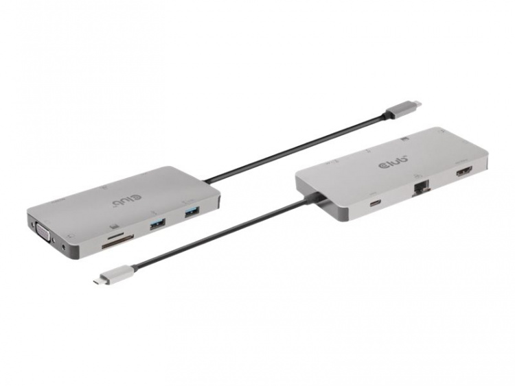 Club 3D USB Gen1 Type-C 9-i-1-hub med dokkingstasjon Club 3D USB Gen1 Type-C 9-i-1-hub med dokkingstasjon