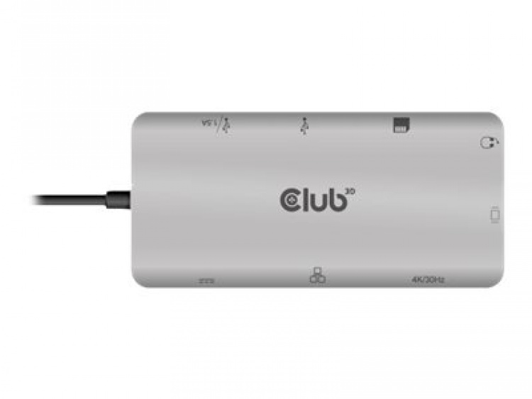 Club 3D USB Gen1 Type-C 9-i-1-hub med dokkingstasjon Club 3D USB Gen1 Type-C 9-i-1-hub med dokkingstasjon