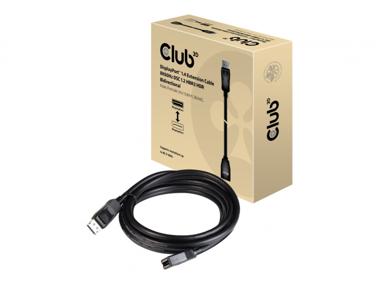 Club 3D 20-pinners DisplayPort hunn -> 20-pinners DisplayPort hann hasp 3 m Club 3D 20-pinners DisplayPort hunn -> 20-pinners DisplayPort hann hasp 3 m