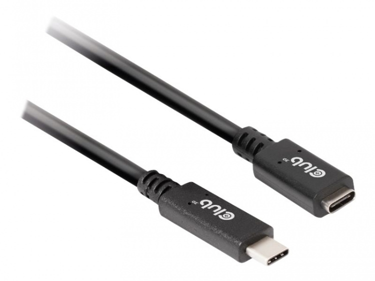 Club 3D USB Type-C-forlengelseskabel 2 m svart