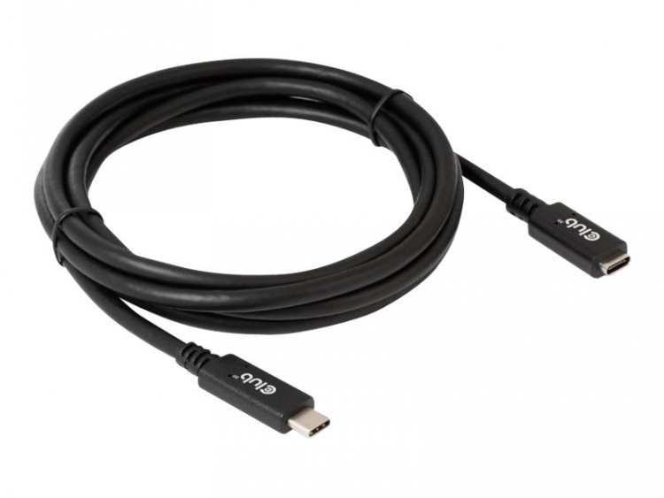 Club 3D USB Type-C-forlengelseskabel 2 m svart