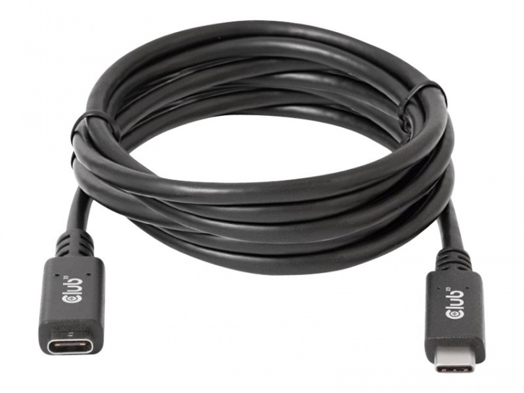 Club 3D USB Type-C-forlengelseskabel 2 m svart