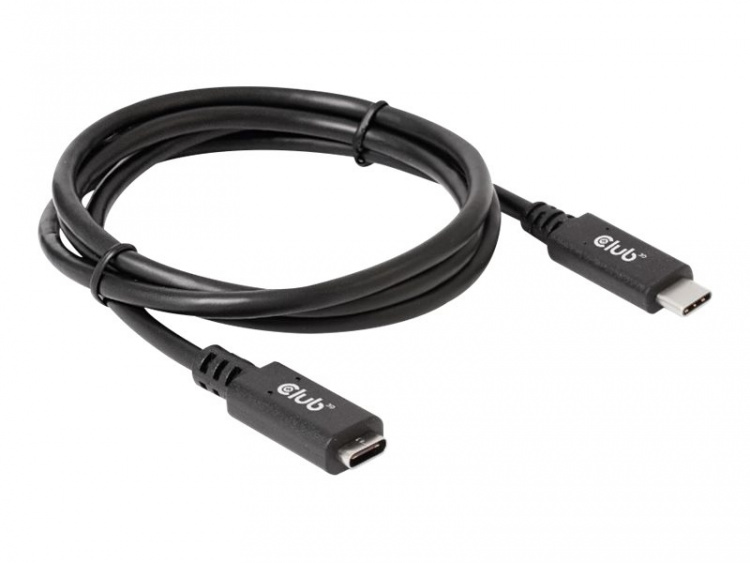 Club 3D USB Type-C-forlengelseskabel 1 m svart Club 3D USB Type-C-forlengelseskabel 1 m svart
