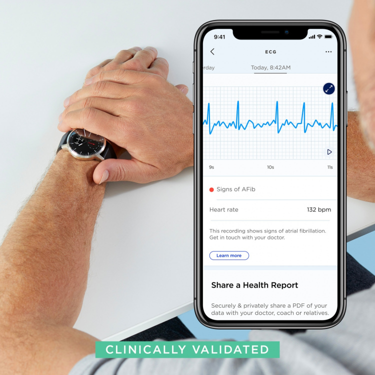 Withings Scanwatch EKG , aktivitetsklokke svart 42 mm