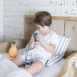 Zazu Pam søvnrytmemusikk nattlys, pingvin, grå