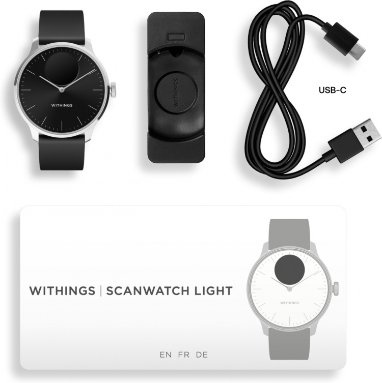 Withings Scanwatch Light smartklokke, 37 mm, svart Withings Scanwatch Light smartklokke, 37 mm, svart