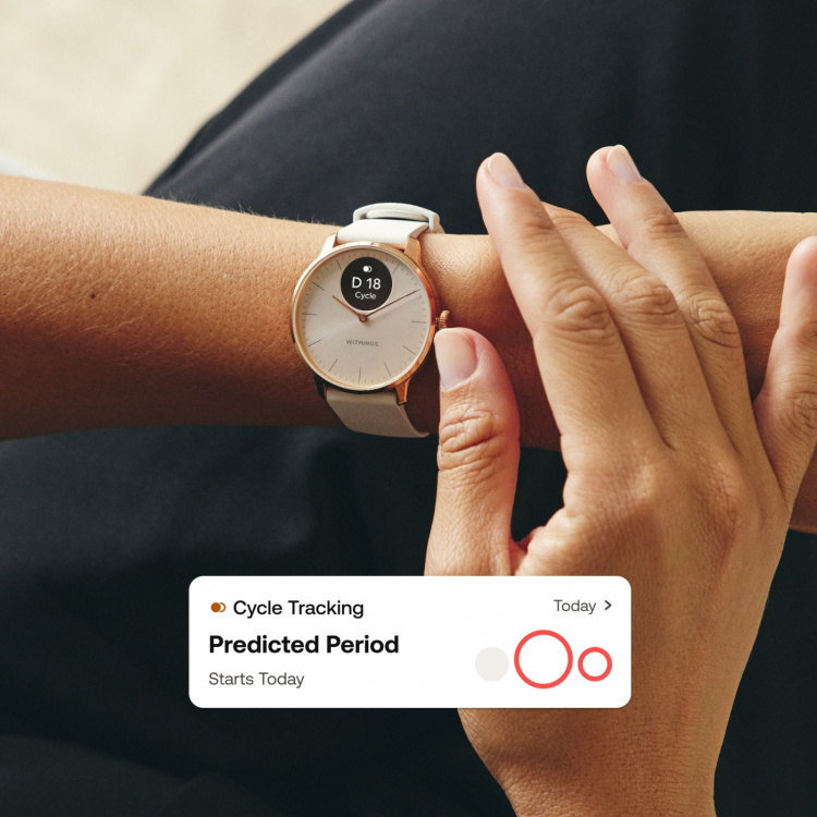 Withings Scanwatch Light smartklokke, 37 mm, hvit/roségull