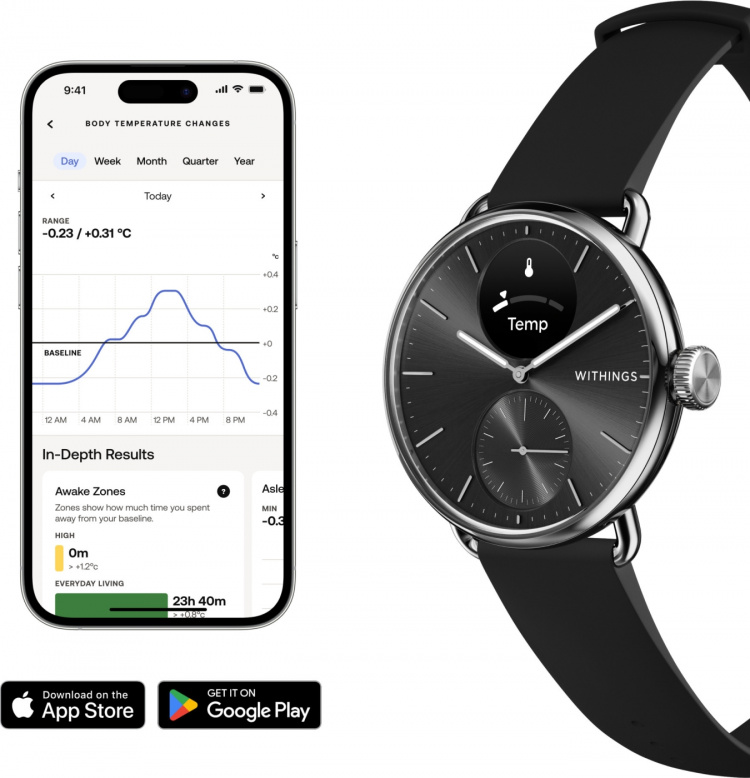 Withings Scanwatch 2 smartklokke, 38 mm, svart