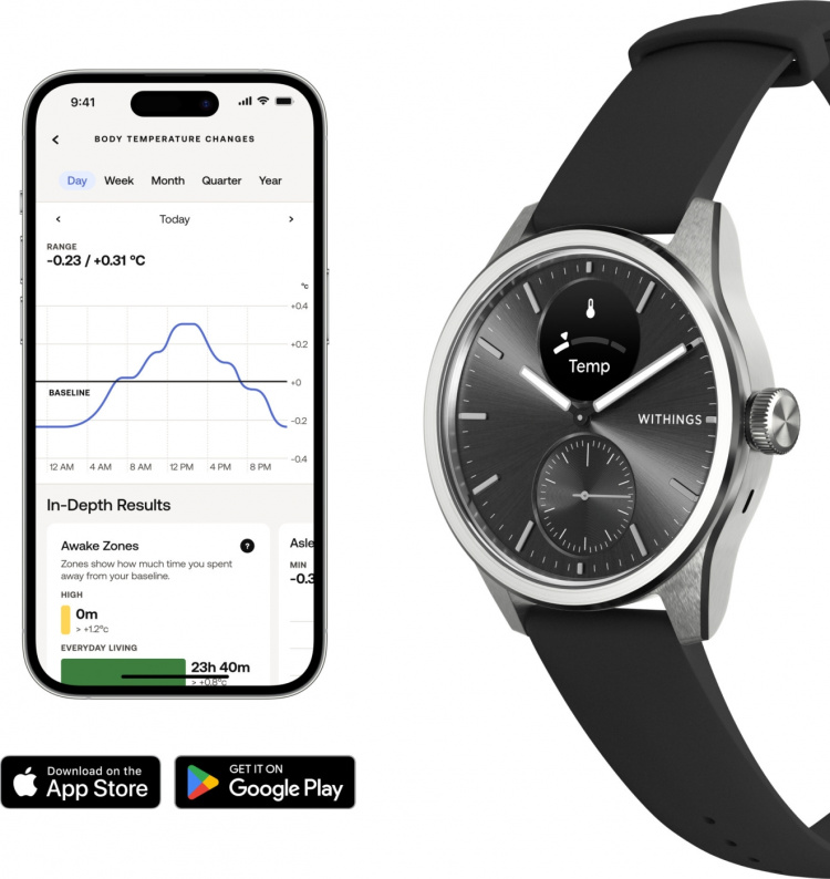 Withings Scanwatch 2 smartklokke, 42 mm, svart