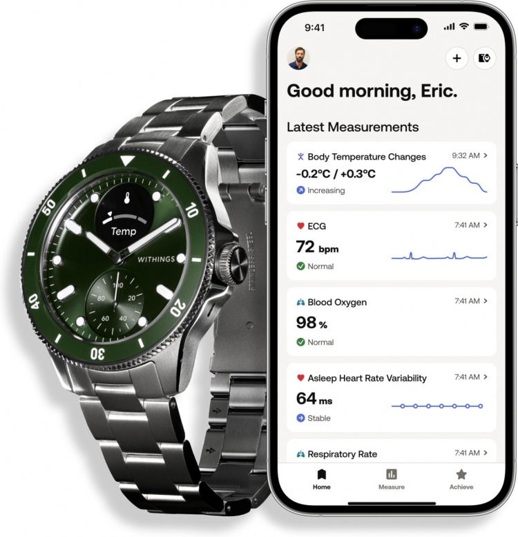 Withings Scanwatch Nova smartklokke, 42 mm, grønn