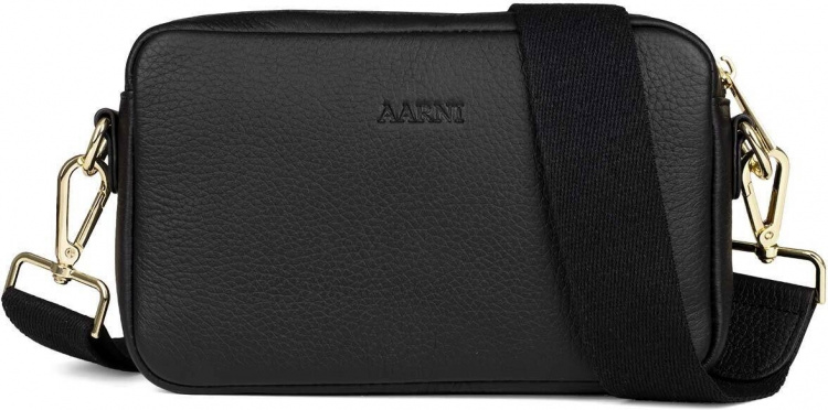 Aarni Crossbody Bag, svart, sølvfarget glidelås