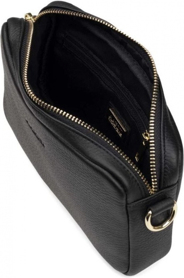 Aarni Crossbody Bag, svart, sølvfarget glidelås