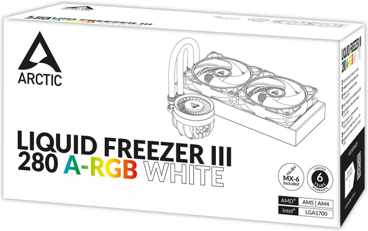 Arctic Cooling Arctic Liquid Freezer III 280 ARGB-væskekjølesystem, hvit