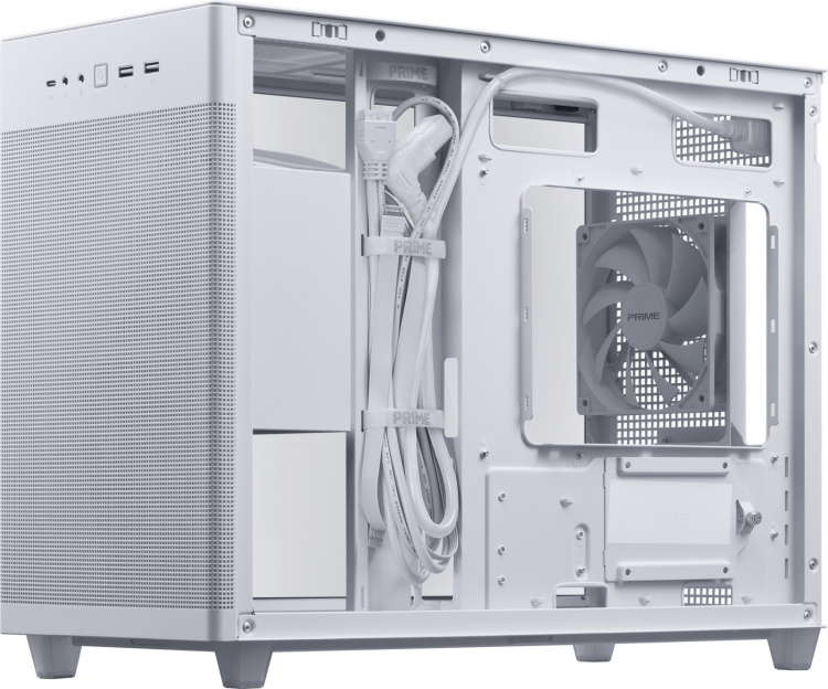 ASUS Prime AP201 TG Micro-ATX-kabinett med vindu, hvit ASUS Prime AP201 TG Micro-ATX-kabinett med vindu, hvit