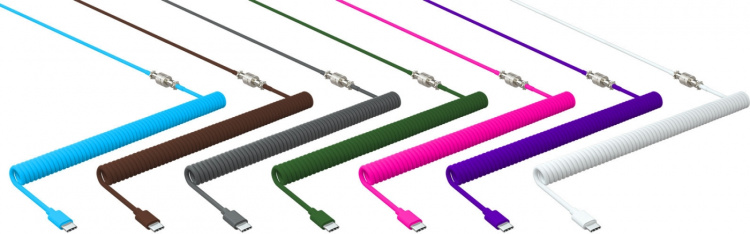 Xtrfy kveilet, flettet kabel for tastatur, retrobrun