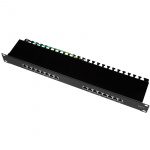 LogiLink Patchpanel 16-port Cat6 for 19-tommers rack U1 Svart