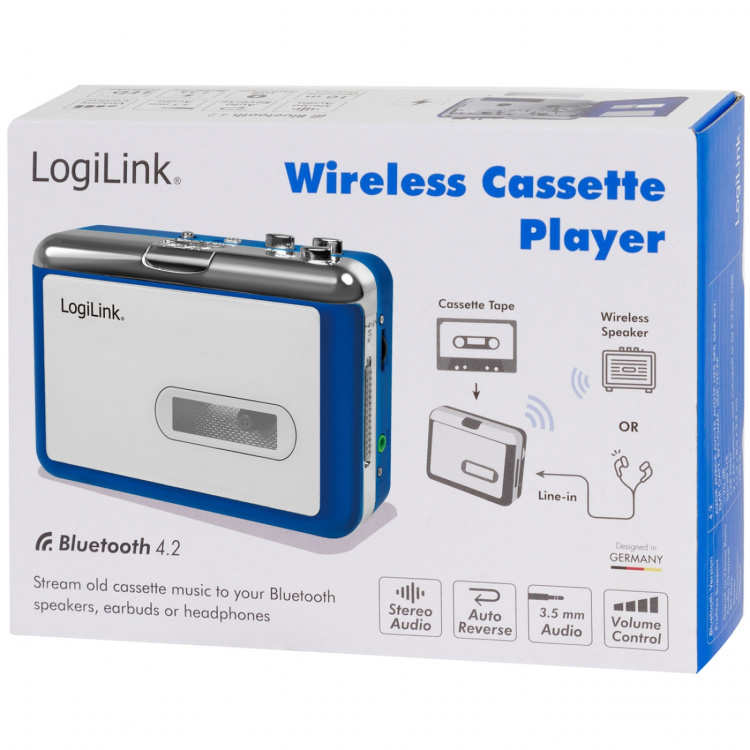 LogiLink Kassettopptaker for Bluetooth-hodetelefoner/høyttalere LogiLink Kassettopptaker for Bluetooth-hodetelefoner/høyttalere
