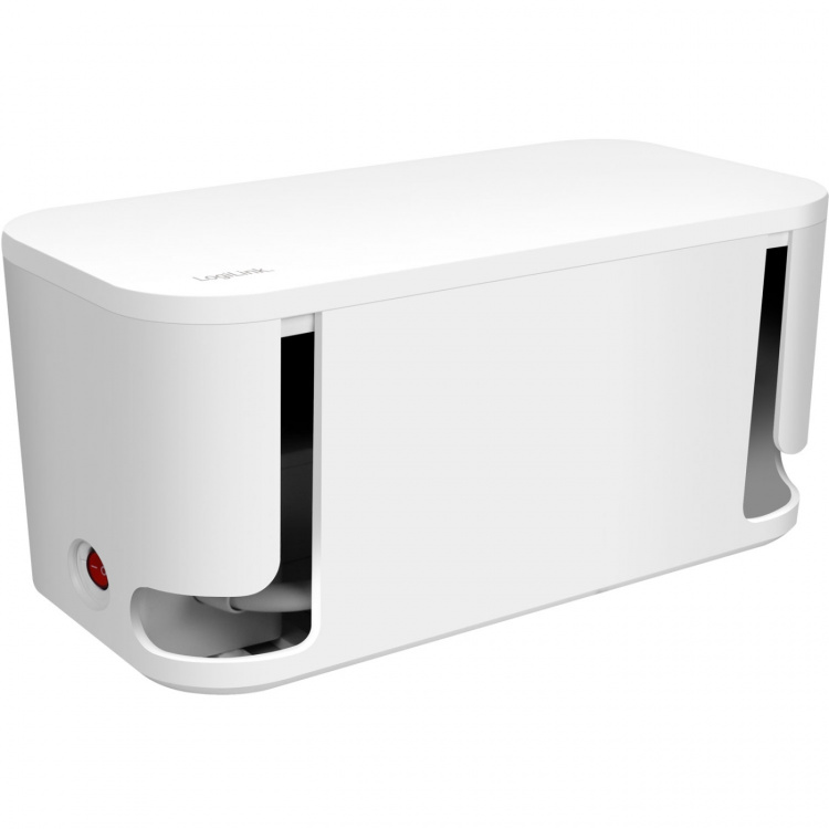 LogiLink Kabelboks - Kabelboks med strømuttak + USB-A/USB-C-lading Hvit