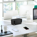 LogiLink Kabelboks - Kabelboks med strømskinne + USB-A/USB-C-lading Svart