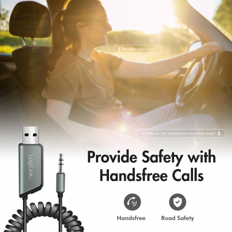 LogiLink Bluetooth-mottaker og håndfri AUX 3,5 mm BT5.3