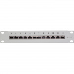 LogiLink Patchpanel 12-port Cat6 for 10-tommers rack U1 grå