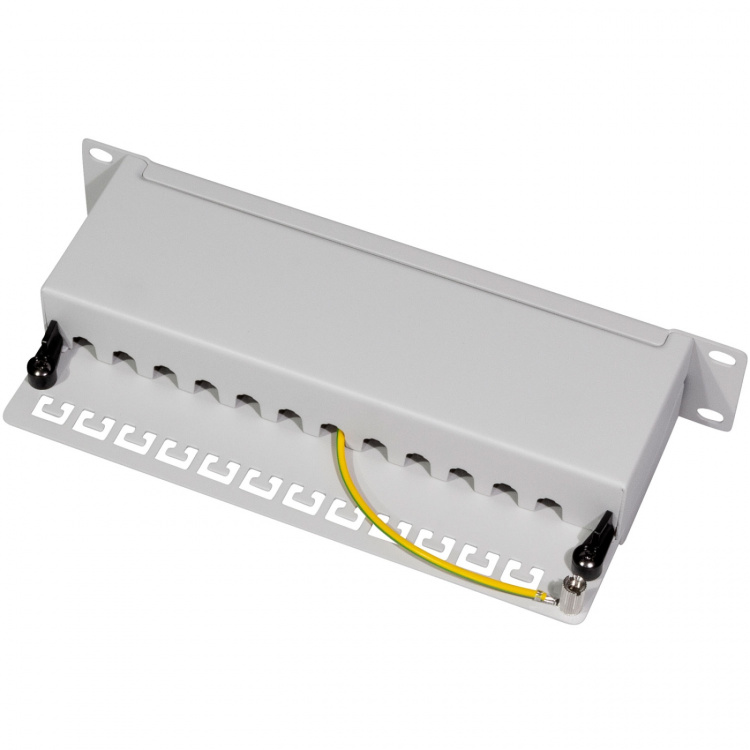 LogiLink Patchpanel 12-port Cat6 for 10-tommers rack U1 grå