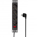 LogiLink 4-veis strømskinne med bryter for 10