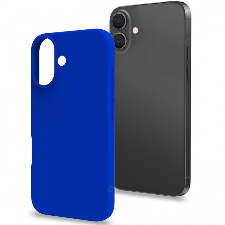Celly Cromo Soft gummideksel iPhone 16 Blå