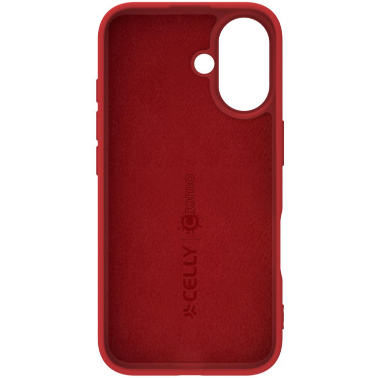 Celly Cromo Soft gummideksel iPhone 16 Rød