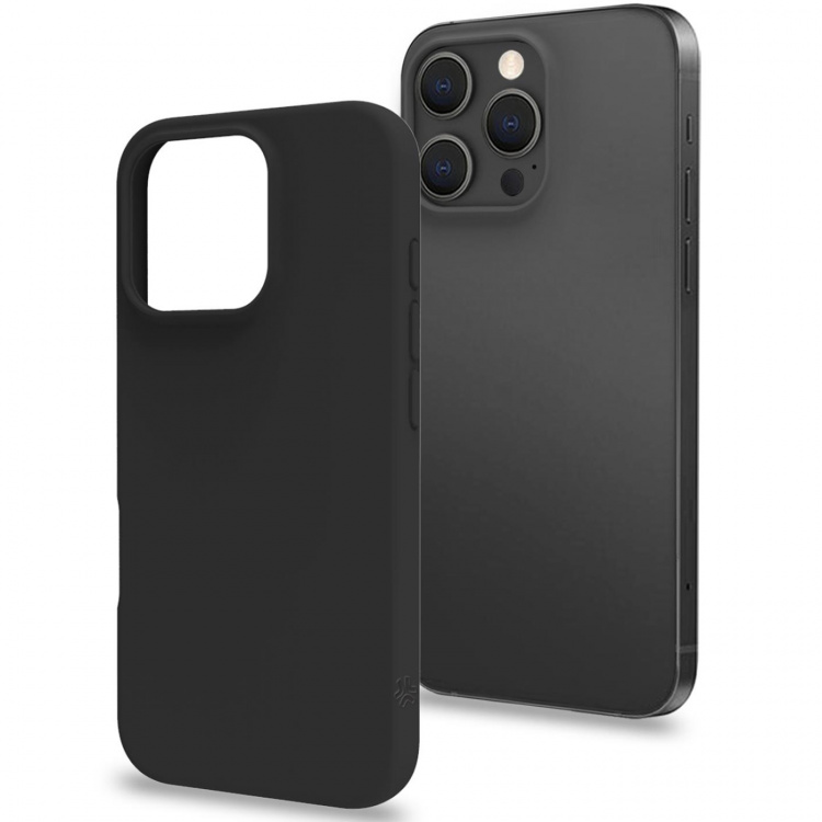Celly Cromo Mykt gummideksel til iPhone 16 Pro Svart