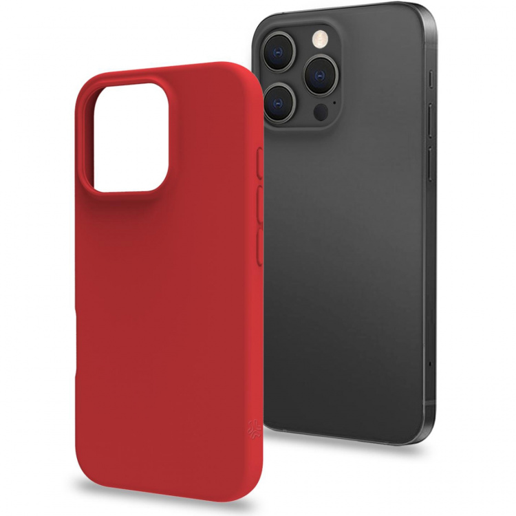 Celly Cromo Mykt gummideksel til iPhone 16 Pro Red