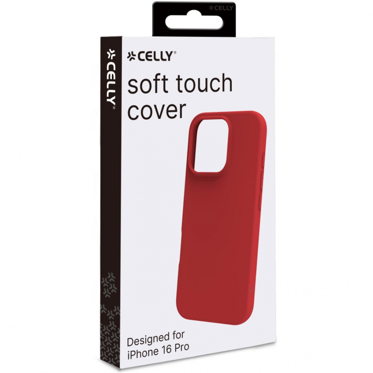 Celly Cromo Mykt gummideksel til iPhone 16 Pro Red