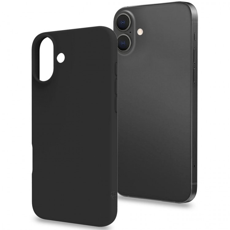 Celly Cromo Soft gummideksel iPhone 16 Plus Svart