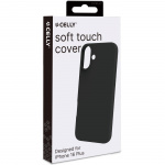 Celly Cromo Soft gummideksel iPhone 16 Plus Svart