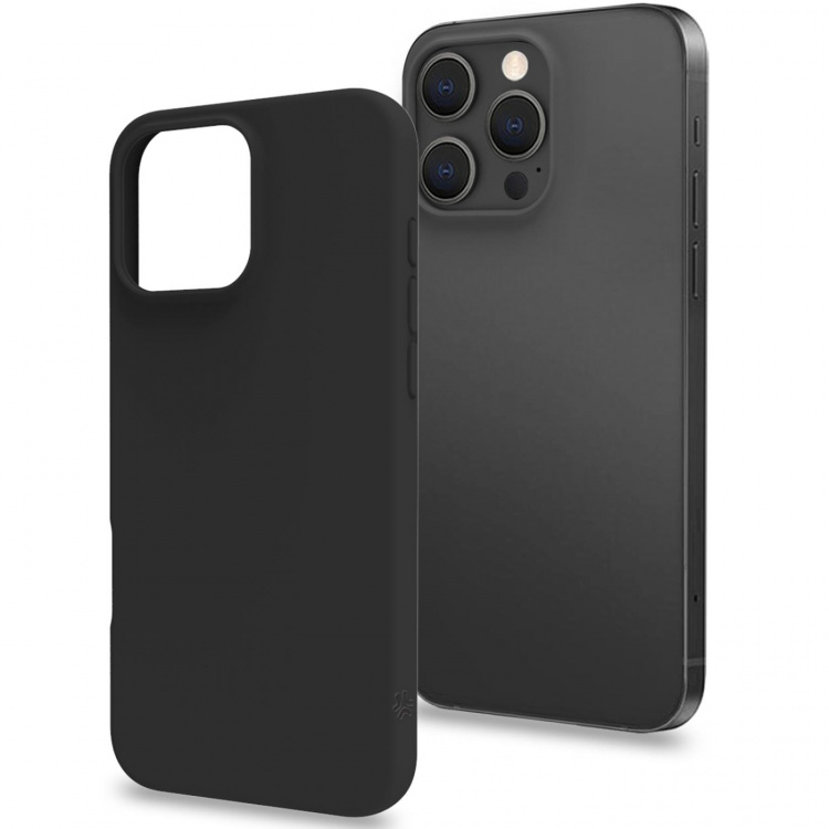 Celly Cromo Mykt gummideksel til iPhone 16 Pro Max Svart