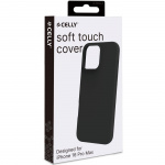 Celly Cromo Mykt gummideksel til iPhone 16 Pro Max Svart