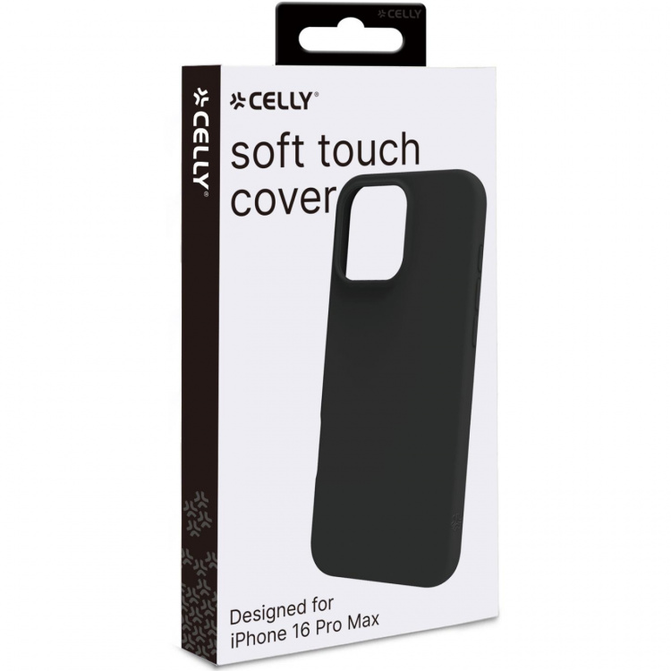 Celly Cromo Mykt gummideksel til iPhone 16 Pro Max Svart