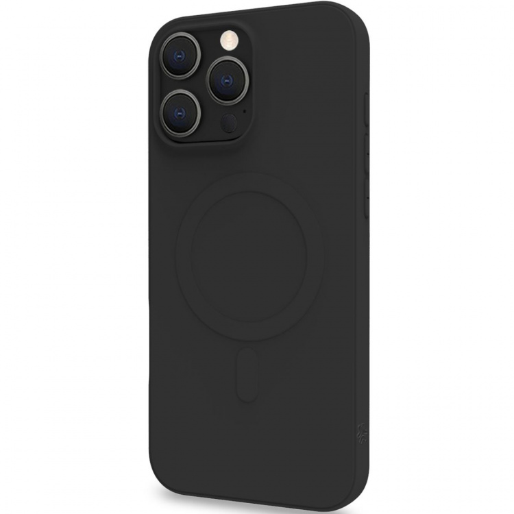 Celly Cromomag MagSafe-kompatibelt MagSafe 16 Pro Max-etui i myk gummi, svart