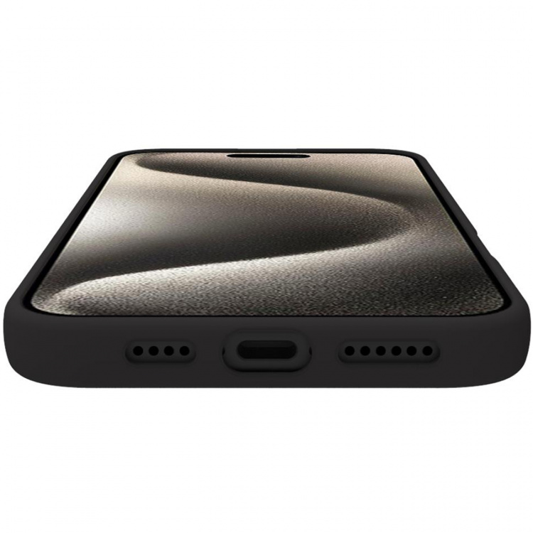 Celly Cromomag MagSafe-kompatibelt MagSafe 16 Pro Max-etui i myk gummi, svart