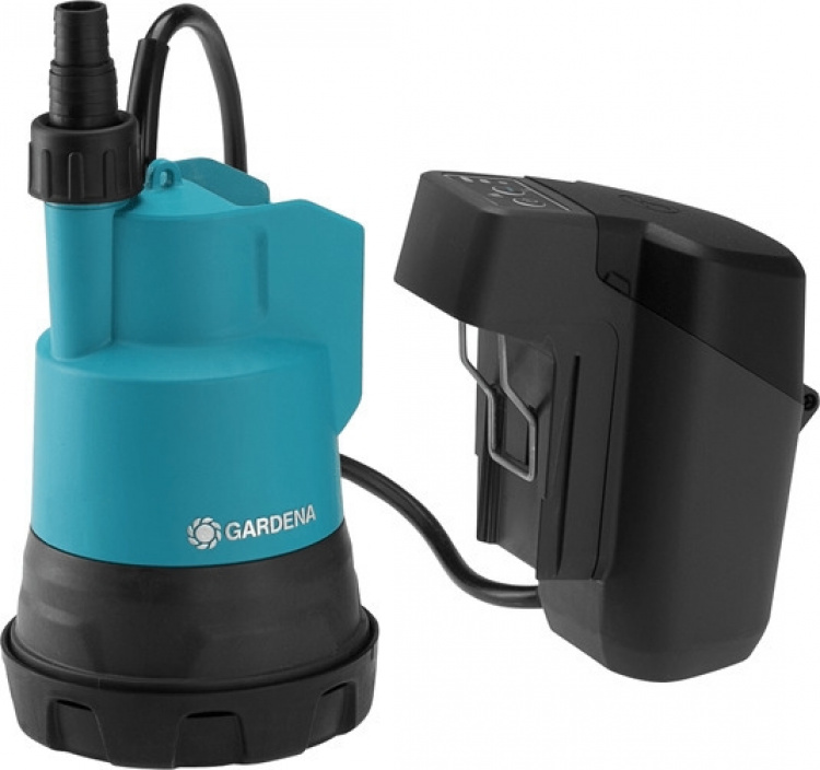 GARDENA 2000/2 18V P4A slangepumpe for rent vann, batteri og lader GARDENA 2000/2 18V P4A slangepumpe for rent vann, batteri og lader