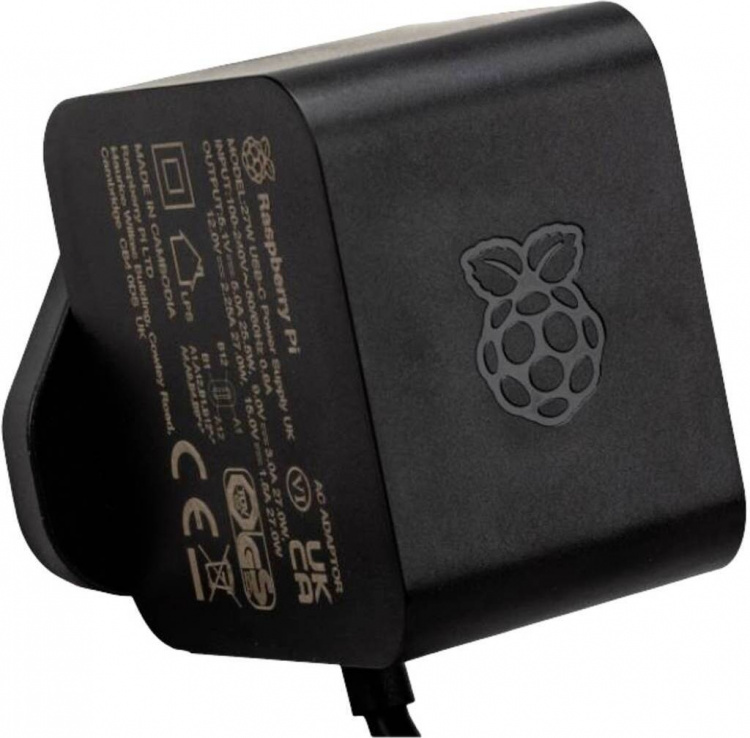 Raspberry Pi 5 B offisiell nettadapter, 27 W