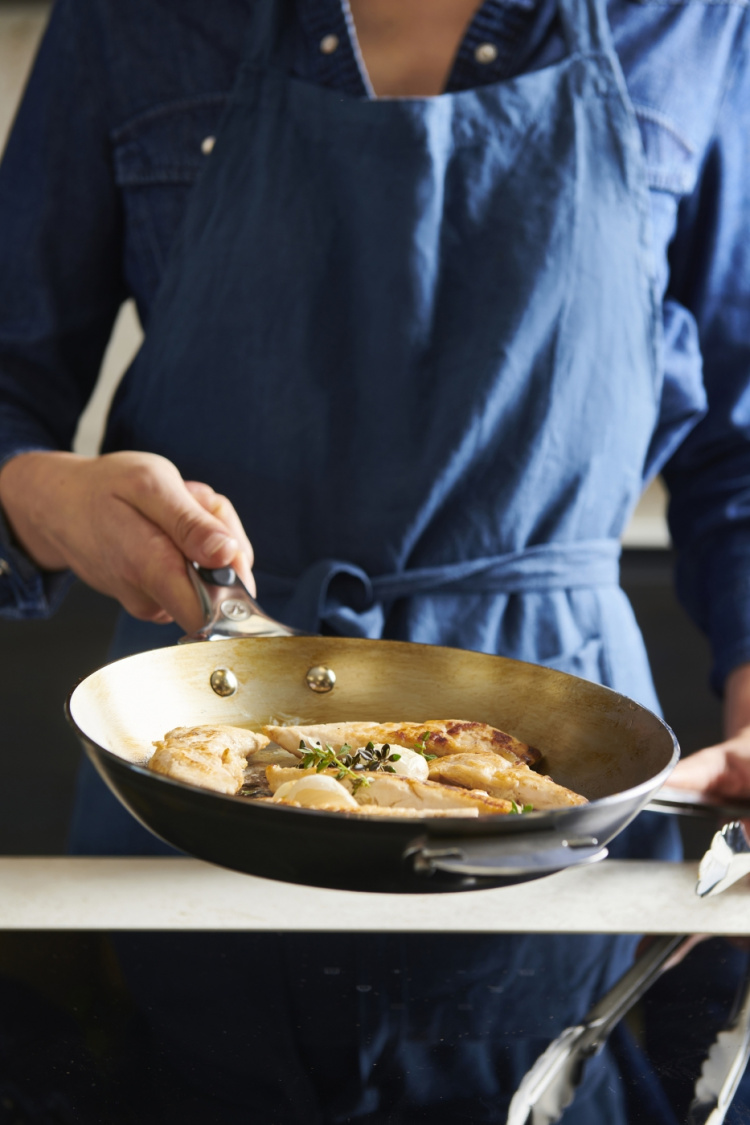 De Buyer Mineral B LOQY stekepanne, 24 cm, karbonstål