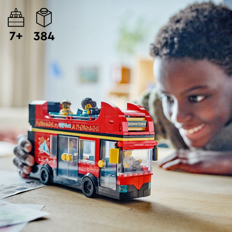 LEGO City Settet Store kjøretøy 60407 - Rød turistbuss med dobbeltdekker