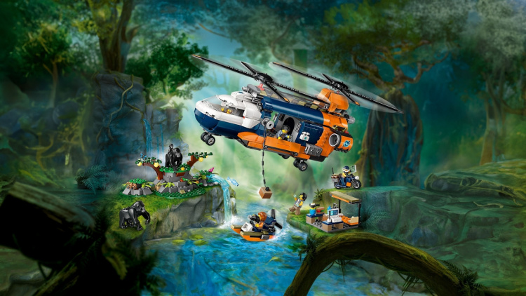LEGO City Exploration 60437 - Helikopter fra jungelutforskeren i leiren