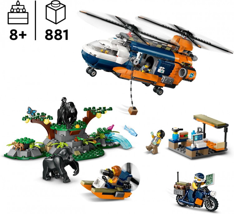 LEGO City Exploration 60437 - Helikopter fra jungelutforskeren i leiren