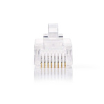 Nedis RJ45-kontakt | Hann | Strandet STP CAT5 | Rett | Gull belagt | 10 stk. | Polycarbonate | Gjennomsiktig | Boks