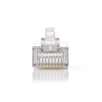 Nedis RJ45-kontakt | Hann | Strandet STP CAT5 | Rett | Gull belagt | 10 stk. | Polycarbonate | Gjennomsiktig | Boks